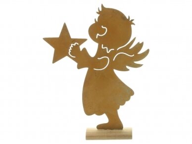 Metalinė dekoracija 'Angelas su žvaigžde' 1 Metalinė dekoracija 'Angelas su žvaigžde' 1